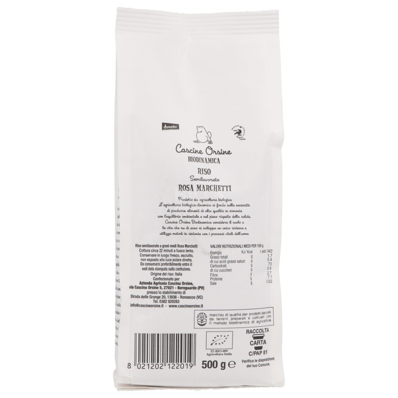 RISO ROSA MARCHETTI SEMILAV. BIO 500G C.O.