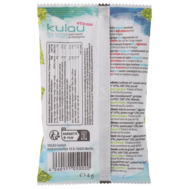 Nori Chili Snack di alghe biologico