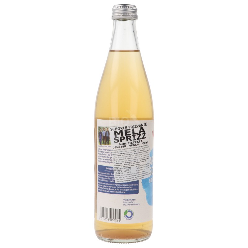Mela Sprizz Schorle frizzante Demeter bottiglia vetro