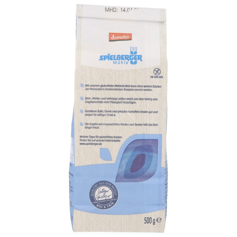 FARINA MIX PANE NERO S/GLUT DEMETER 500G SPIEL.