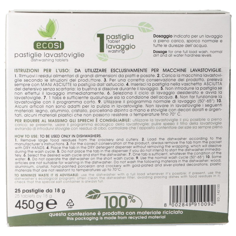 PASTIGLIE LAVAST. ECOSì 450GR