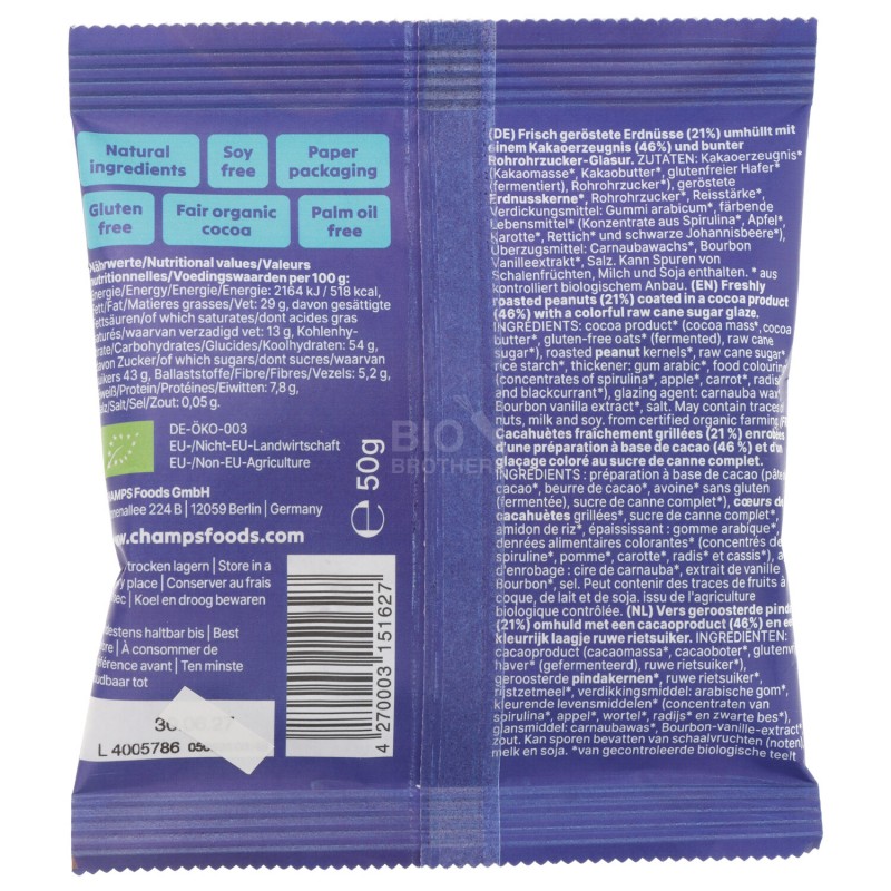 CACAO PEANUT DROPS BIO VEGAN 5G CHAMPS