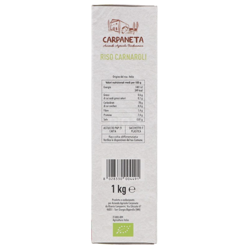 RISO CARNAROLI BIANCO DEMETER 1KG