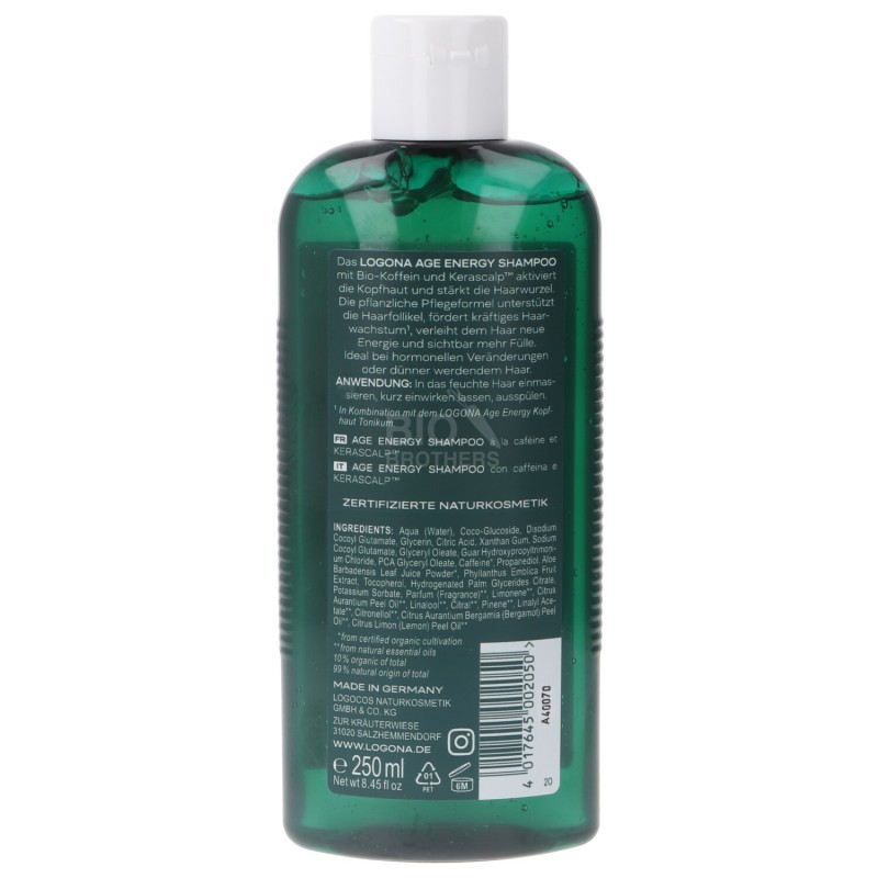 SHAMPOO AGE ENERGY 250ML LOGONA 
