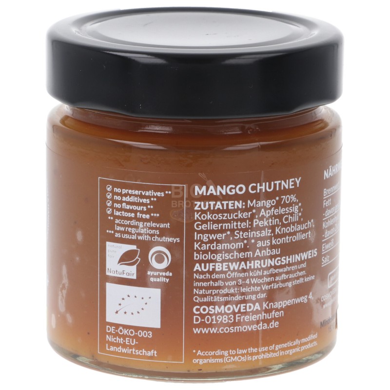 CHUTNEY SPEZIATO MANGO BIO 225G COSMOVEDA