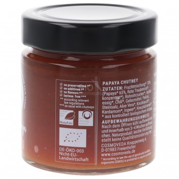 CHUTNEY SPEZIATO PAPAYA BIO 225G COSMOVEDA
