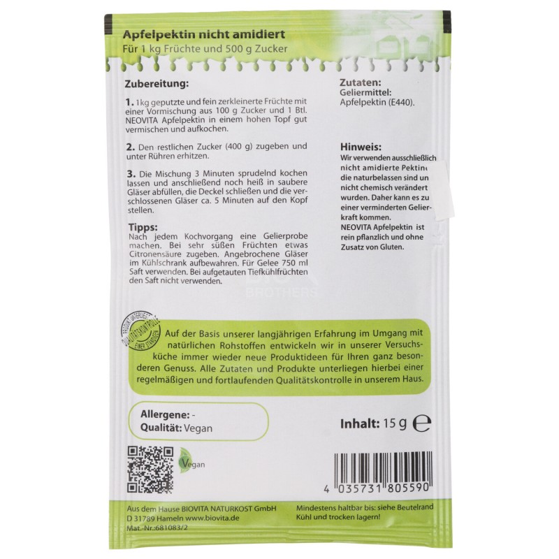 PECTINA DI MELA CONVENZIONALE 15G B.VITA