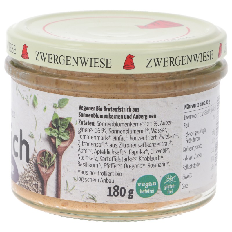 SALSA PATE' MELANZANE S/GLUT BIO 180G ZWERG.