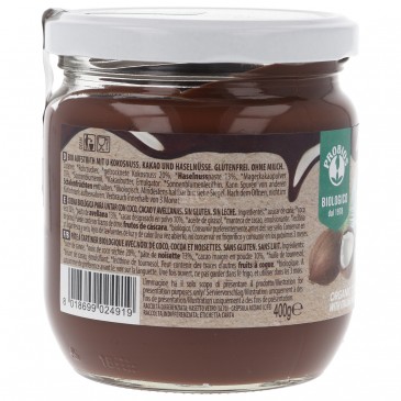 Crema bio con cocco nocciole e cacao Crema bio con cocco nocciole e cacao