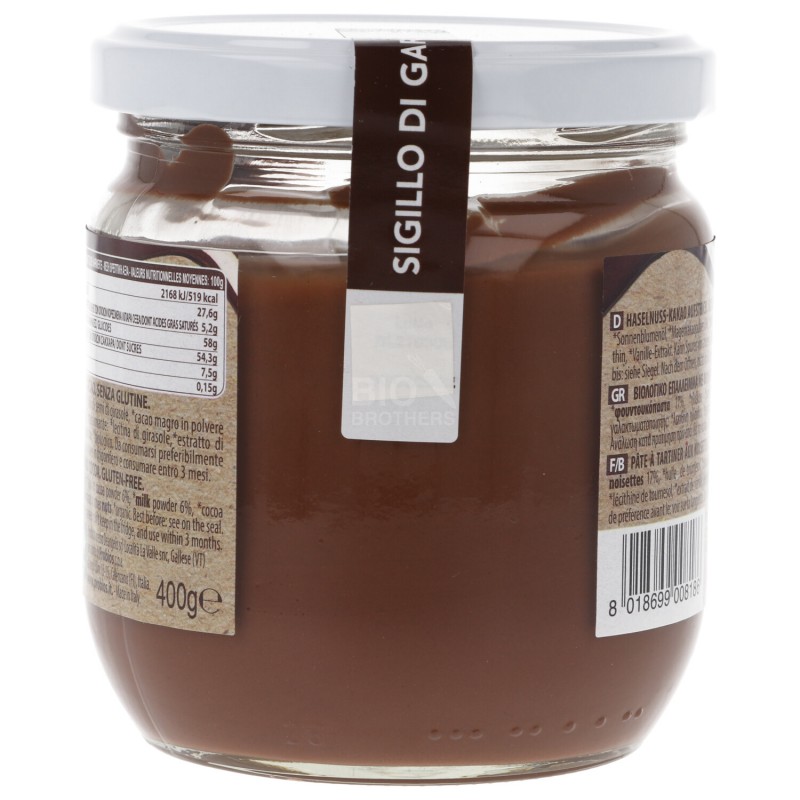 Crema nocciole e cacao senza glutine