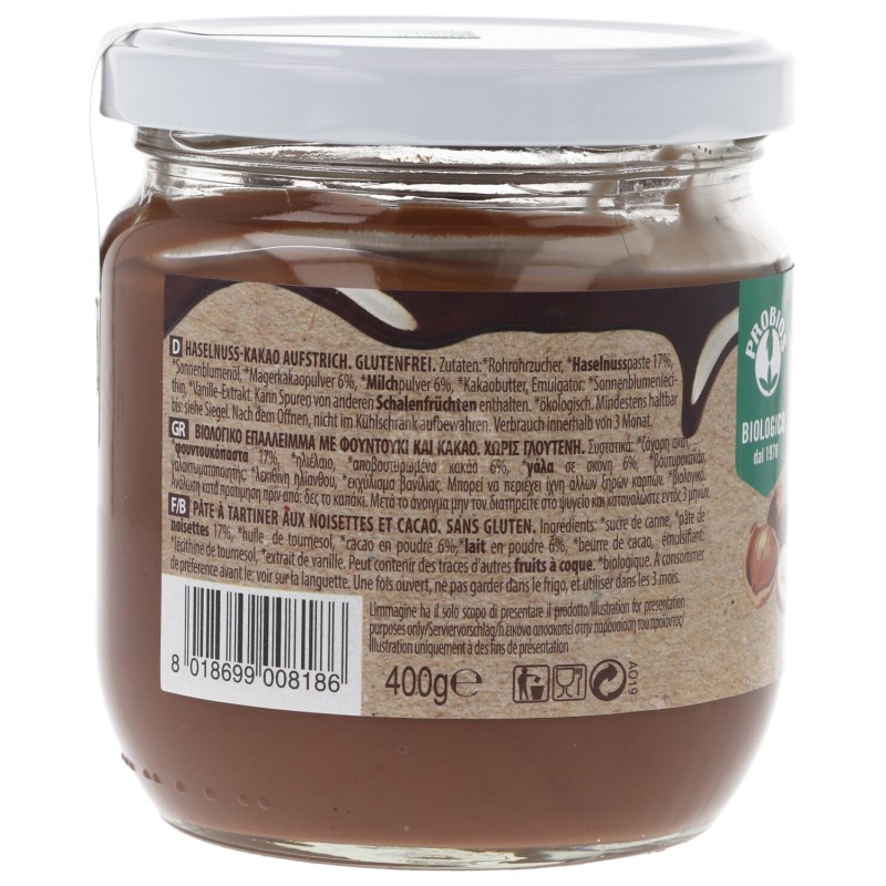 Crema nocciole e cacao senza glutine