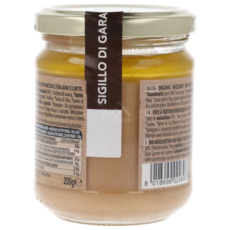 La golosa bianca, crema  bio con latte e nocciole