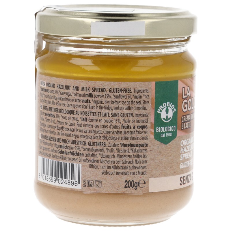 La golosa bianca, crema  bio con latte e nocciole