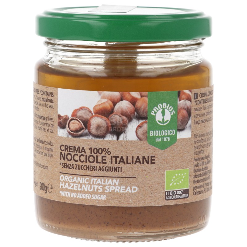 Crema di nocciole italiane senza zuccheri aggiunti