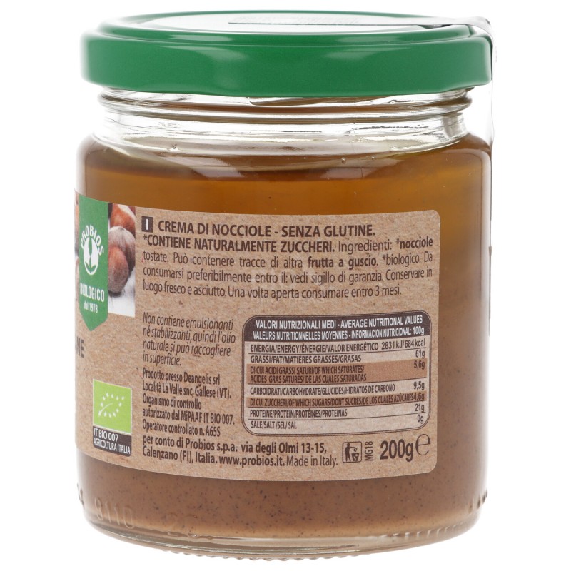 Crema di nocciole italiane senza zuccheri aggiunti