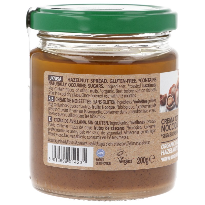 Crema di nocciole italiane senza zuccheri aggiunti