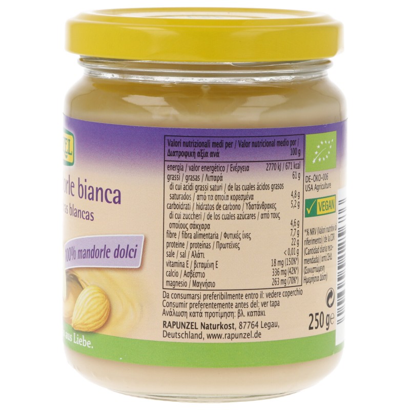 Crema bianca di mandorle bio