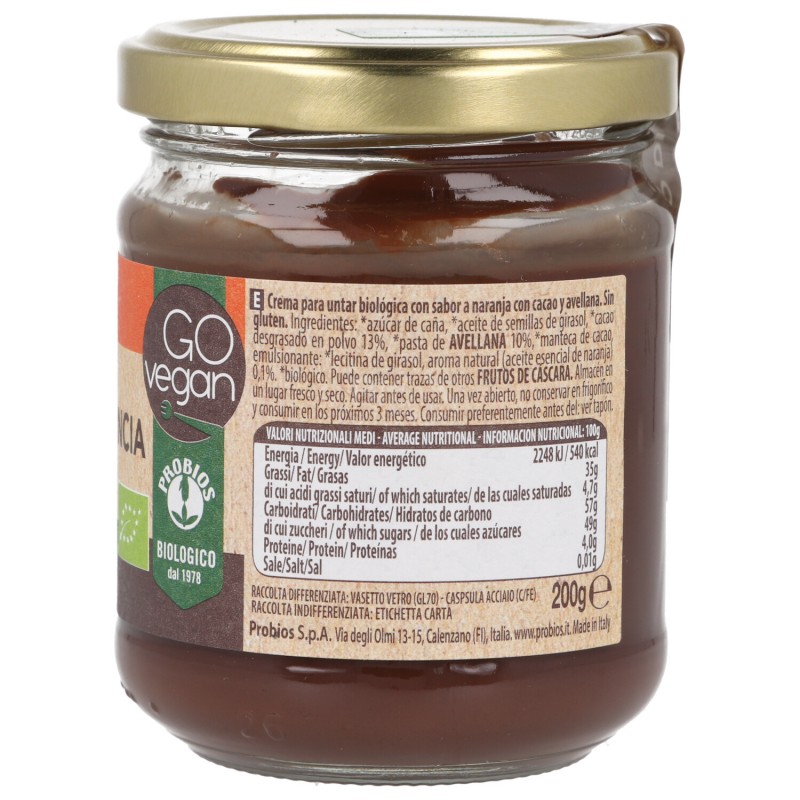 Crema spalmabile cacao arancia senza glutine