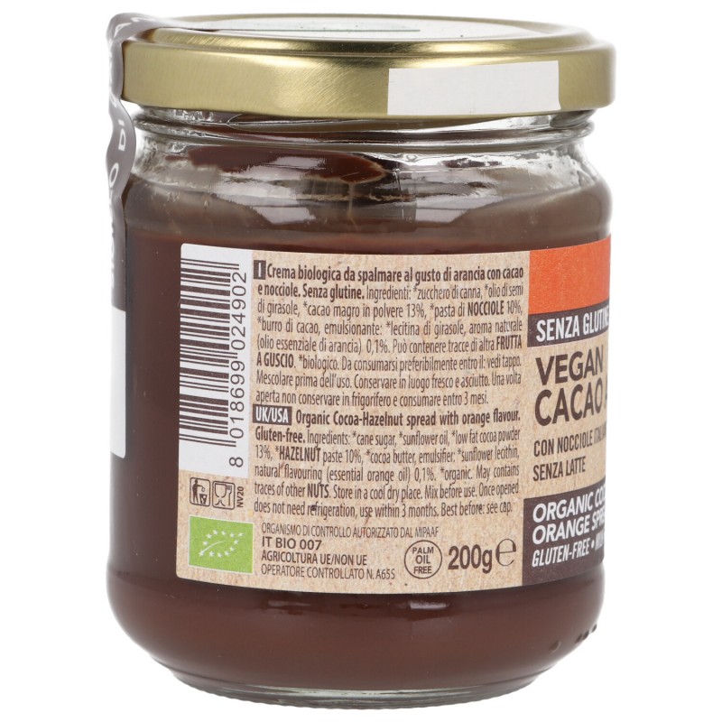 Crema spalmabile cacao arancia senza glutine