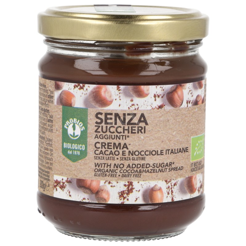 Crema cacao e nocciole senza zucchero