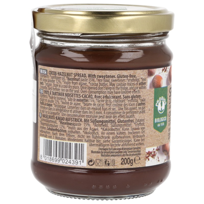 Crema cacao e nocciole senza zucchero