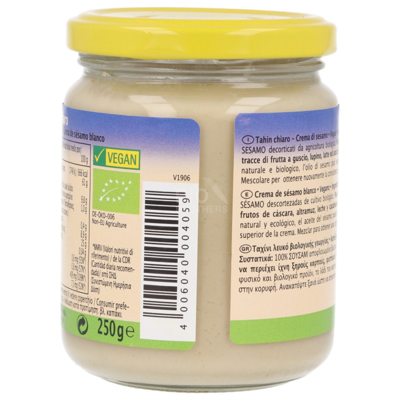 Tahin chiaro, crema di sesamo bio decorticato
