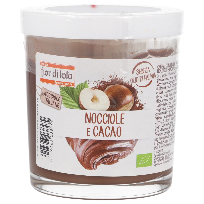 Crema bio di nocciole italiane e cacao