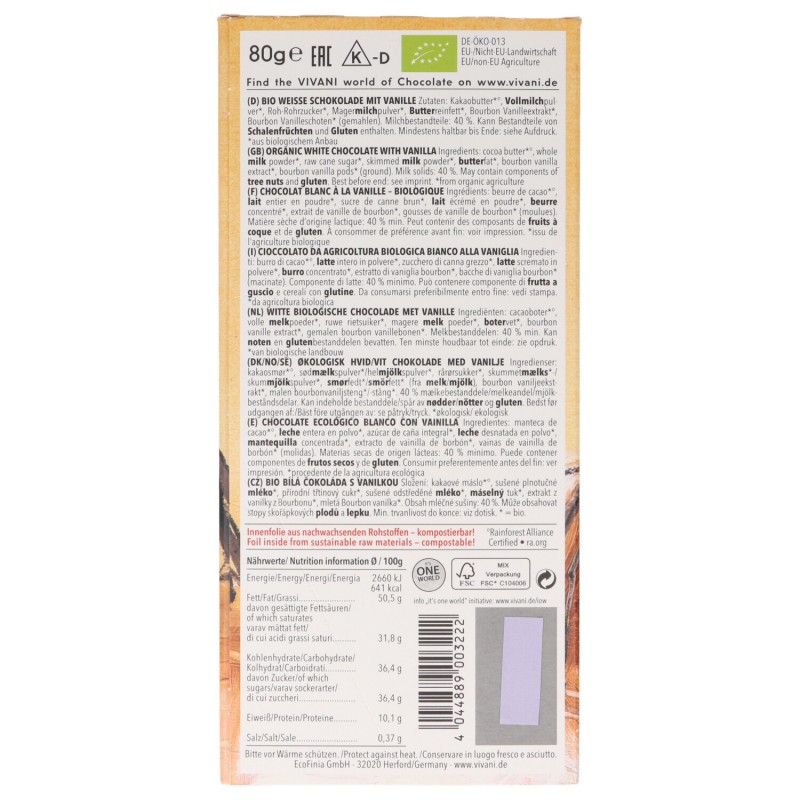 Cioccolato Bianco Vaniglia