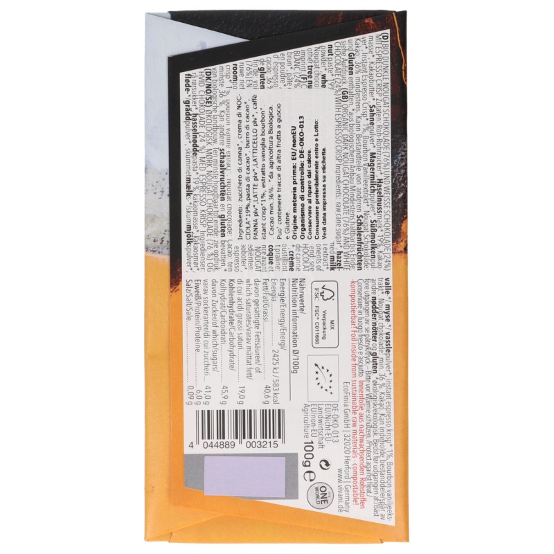 CIOCCOLATO NOCCIOLA & BIANCO 100G VIVANI