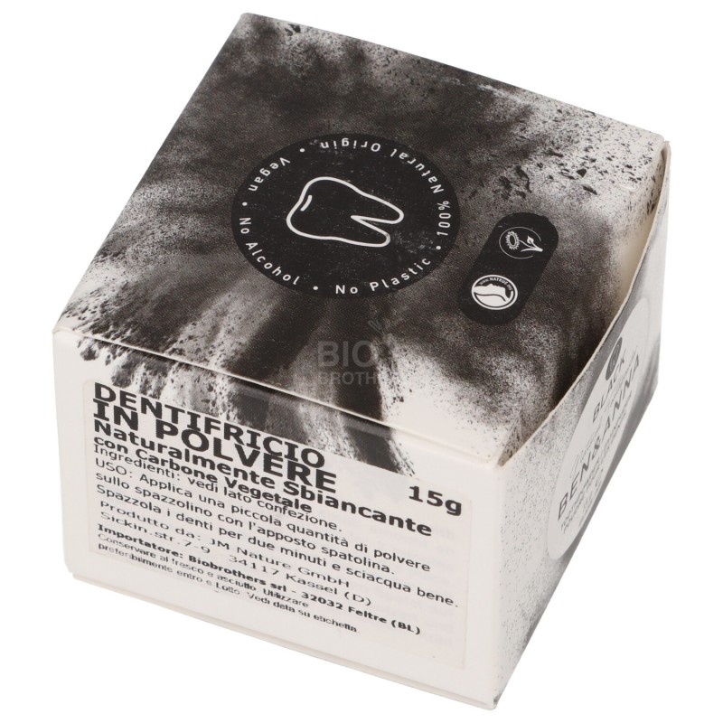 Dentifricio in polvere con carbone vegetale