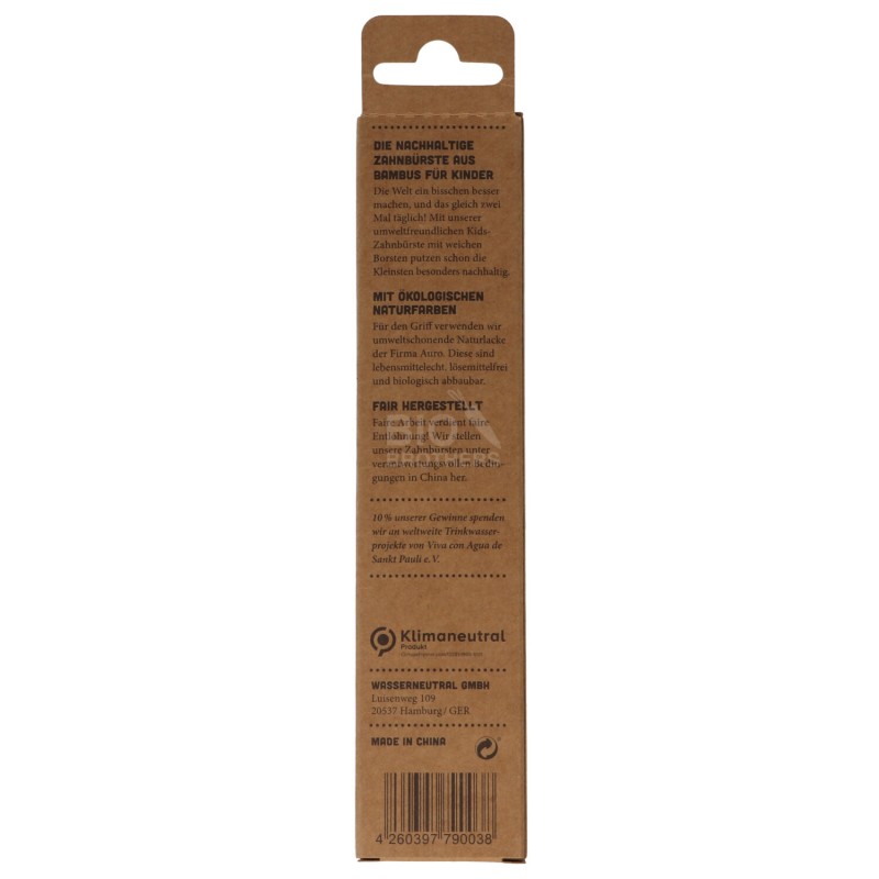 Spazzolino blu per bambini in bamboo