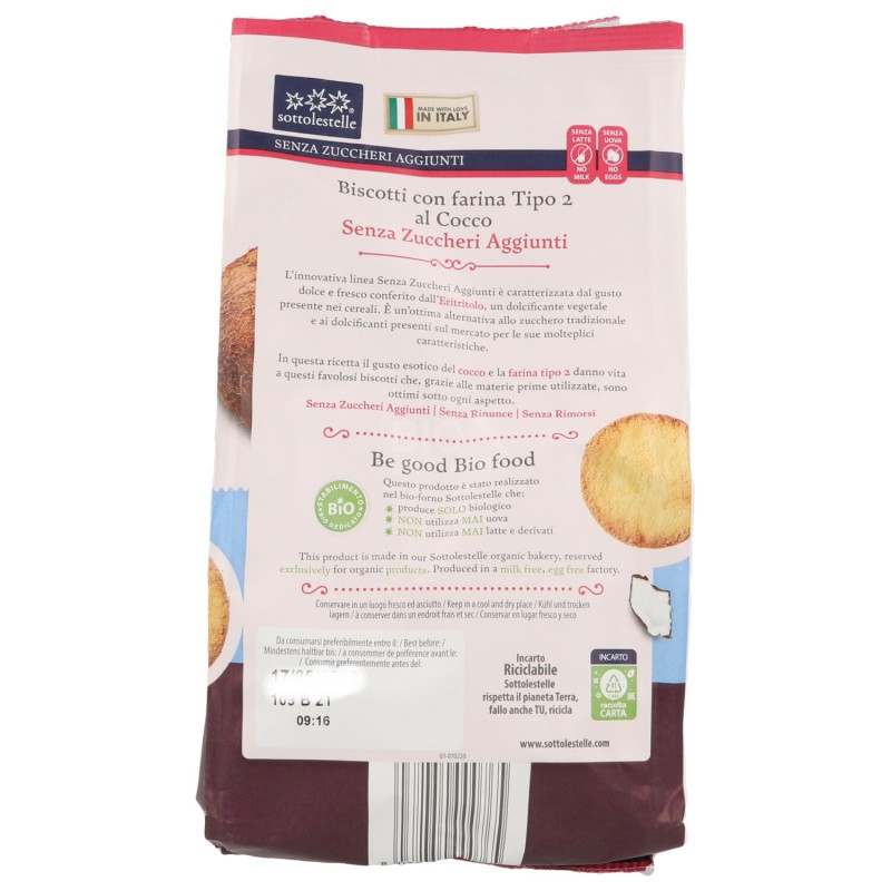 Biscotti al Cocco senza zuccheri aggiunti