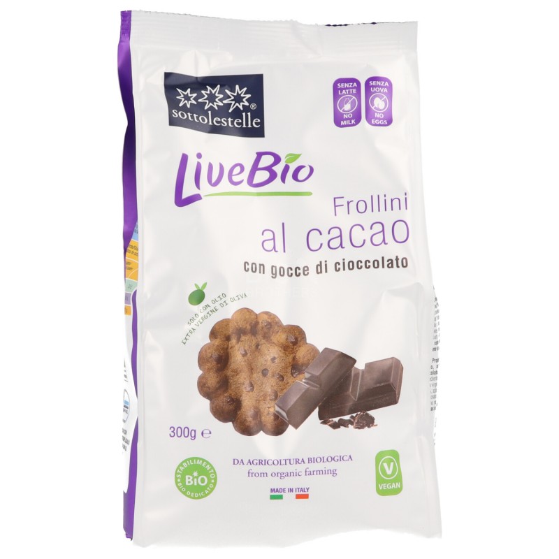 Frollini al cacao con gocce di cioccolato