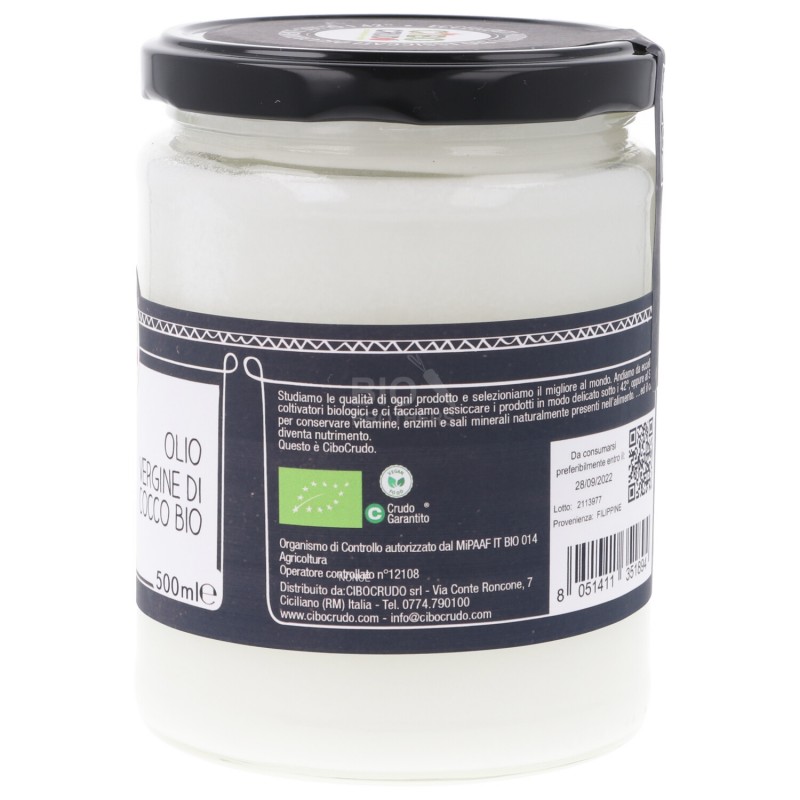 Olio Vergine di cocco crudo 500 ml