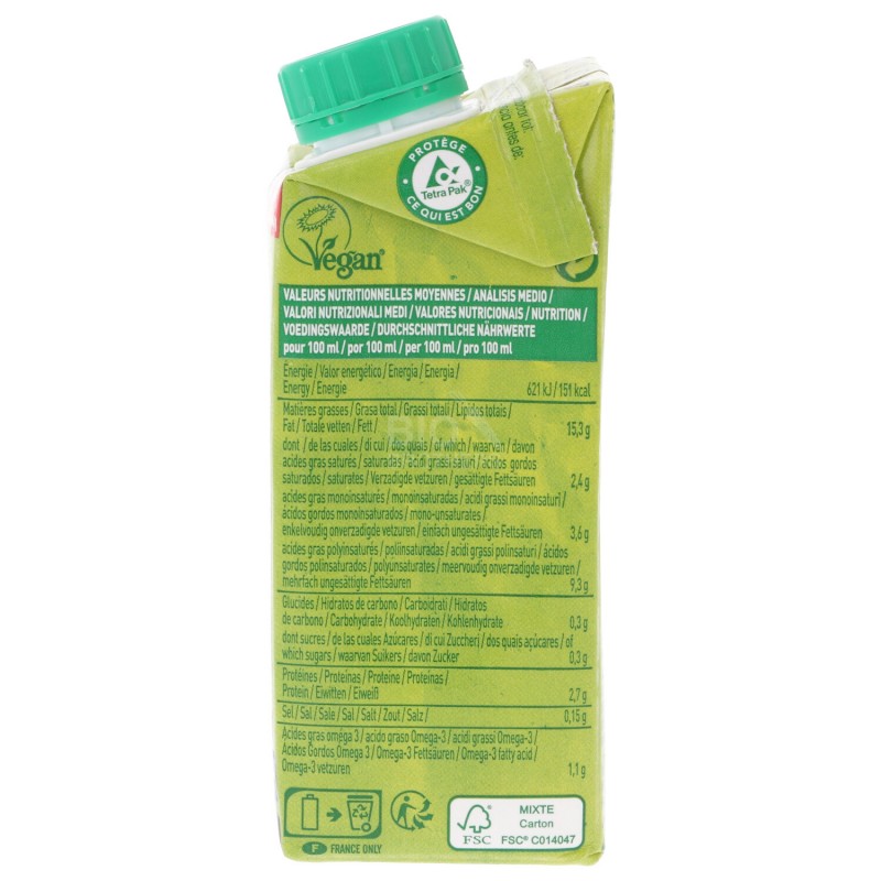 Crema di soia biologica per cucinare