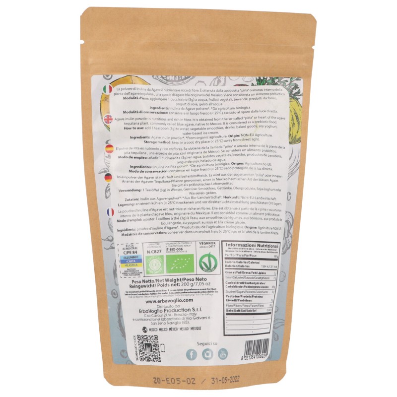 Polvere di Inulina da Agave bio