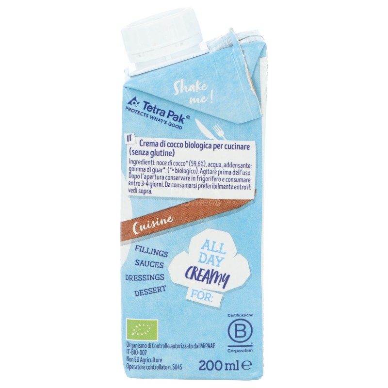 Crema di cocco biologica per cucinare