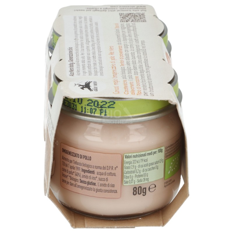 Omogeneizzato di pollo bio