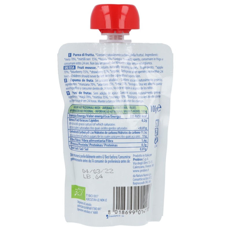 Polpa di fragola e mirtillo