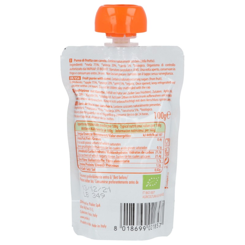 Polpa arancia mela e carota