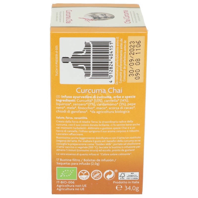 Curcuma Chai, infuso ayurvedico di spezie