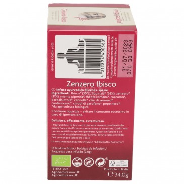 Zenzero Ibisco, infuso ayurvedico di erbe