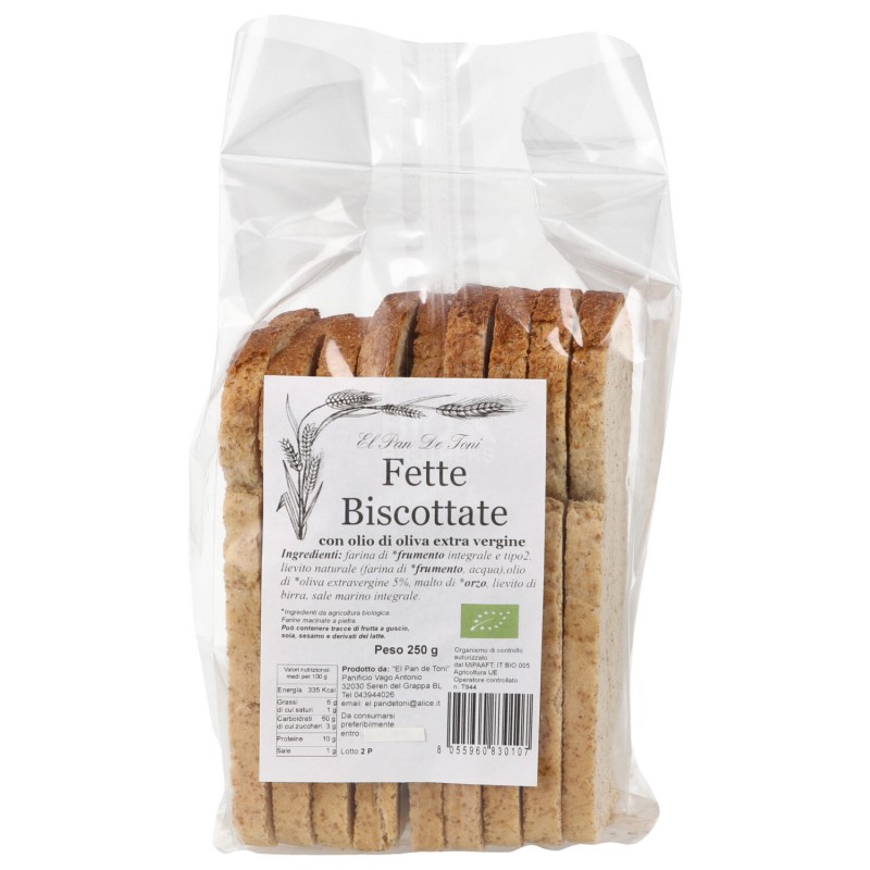 Fette biscottate di frumento bio con olio evo
