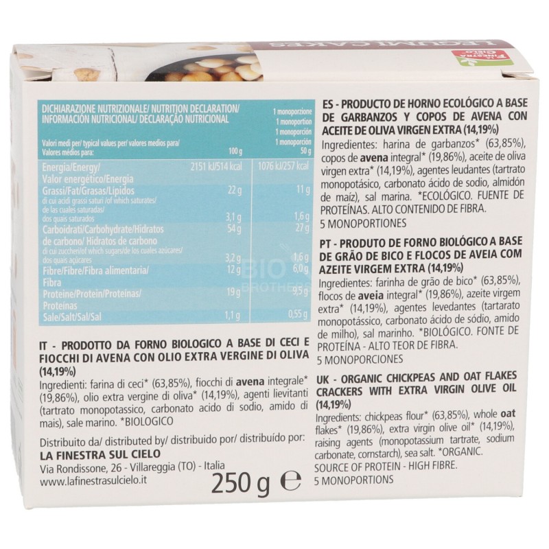 Legumi cakes crackers ai ceci bio