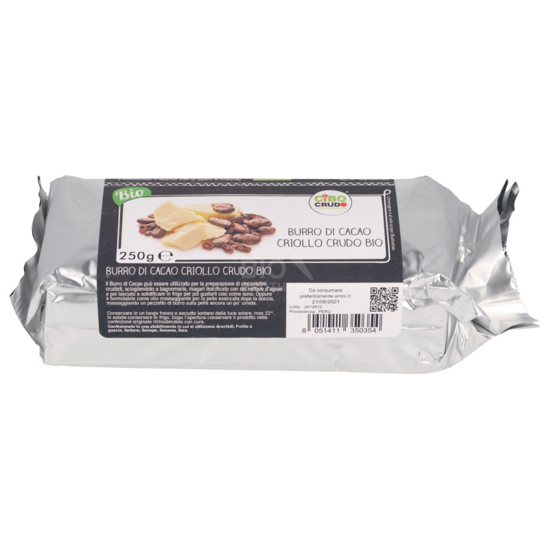 Burro di cacao criollo crudo bio