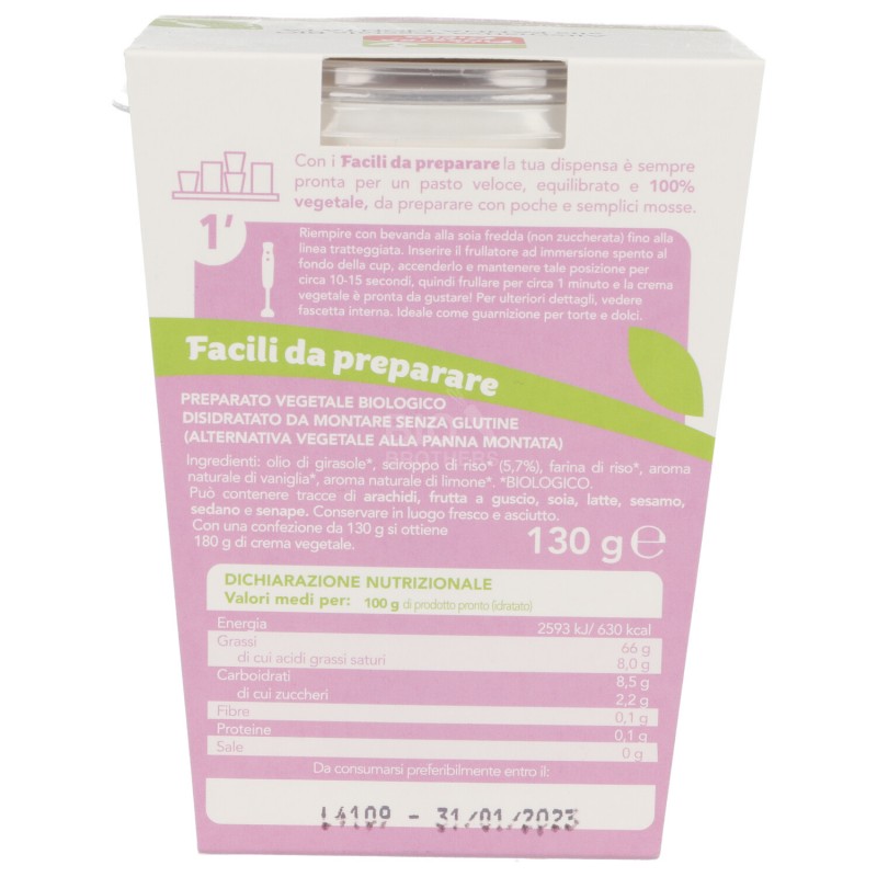 Alternativa vegetale bio alla panna montata