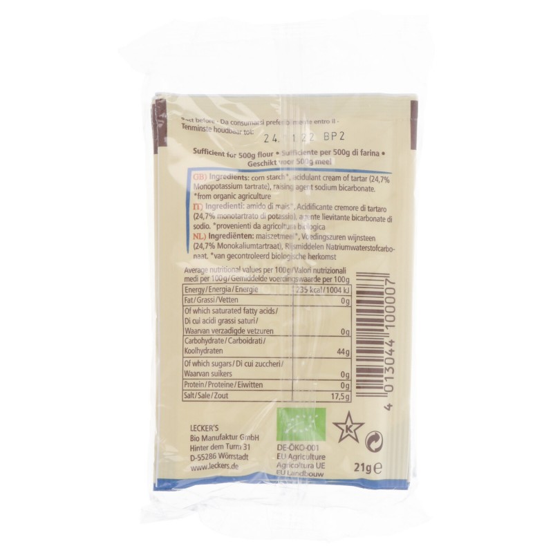 Polvere lievitante biologica