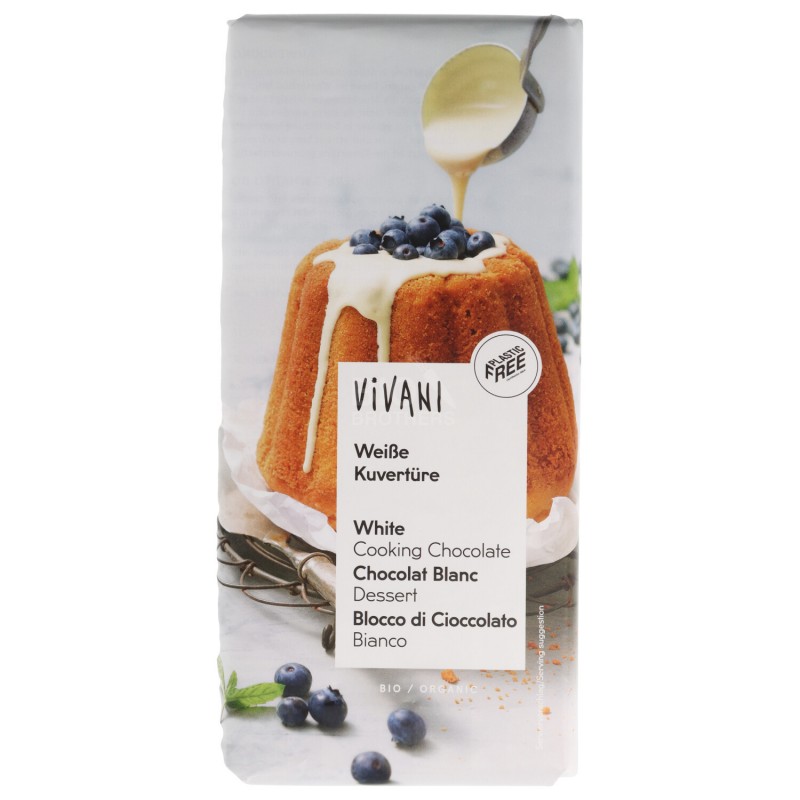 Cioccolato bianco bio in blocco per decorare dolci