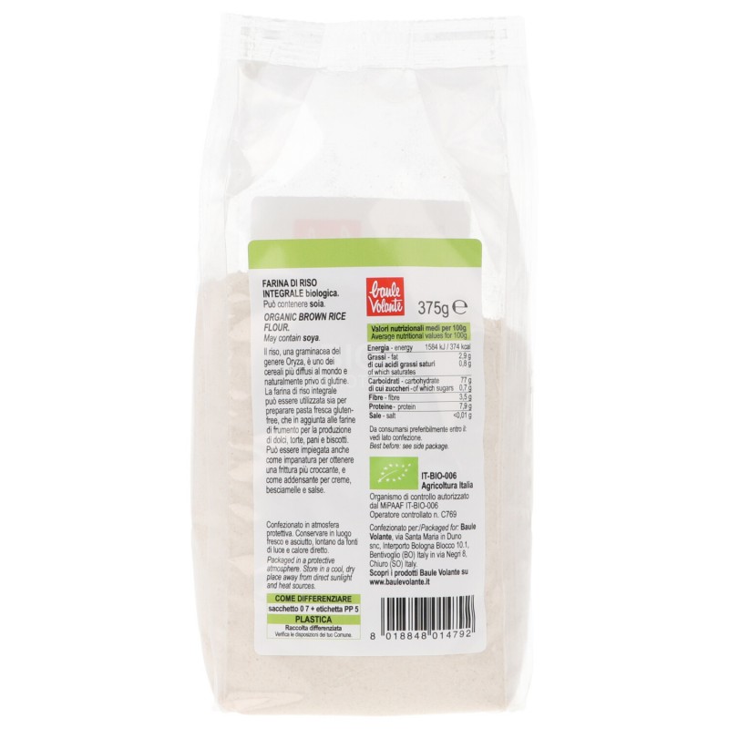 Farina di riso integrale senza glutine bio