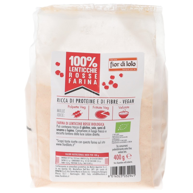 Farina di lenticchie rosse bio